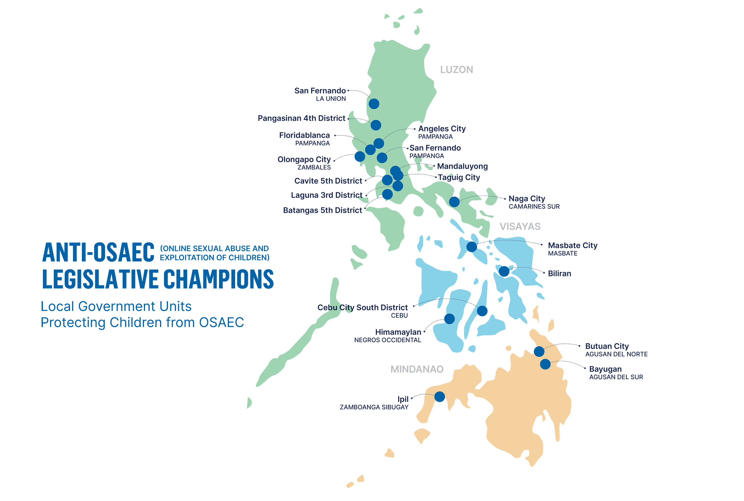 Philippine Map showing Localities of the Legislators